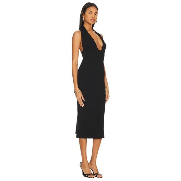 WeWoreWhat Halter Midi Dress in Black Medium New Womens Knit - Picture 3 of 9